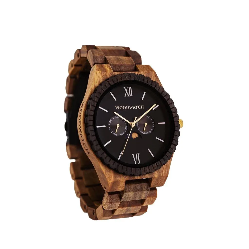 WOODWATCH MEN'S GRAND DARK LION QUARTZ WATCH