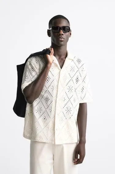 TEXTURED CROCHET SHIRT