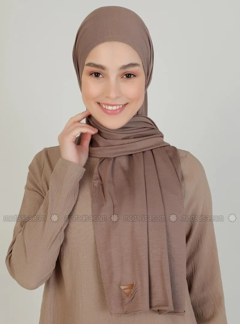 Combed Cotton Shawl Dark Mink