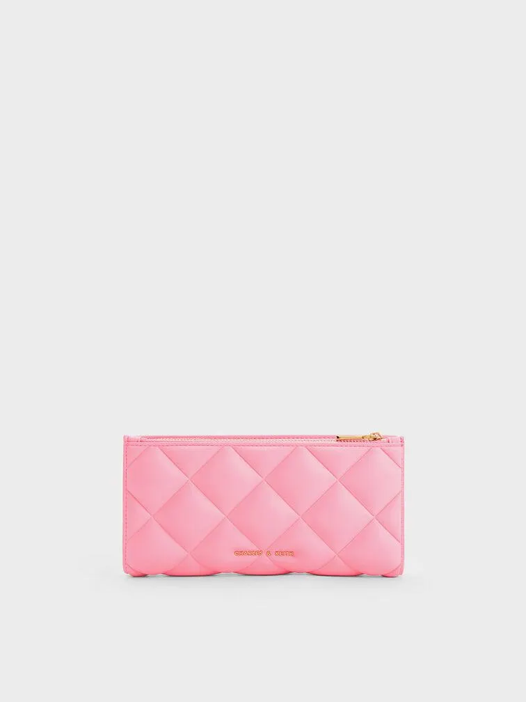 Danika Quilted Long Wallet - Pink