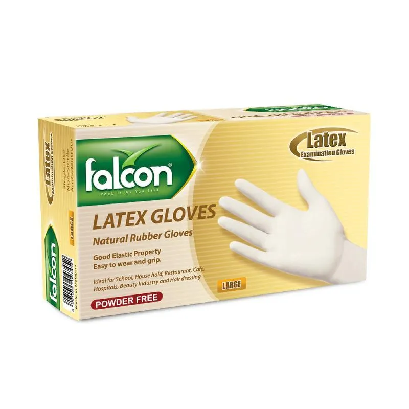 Falcon Gloves Latex Powder Free (L) 100's