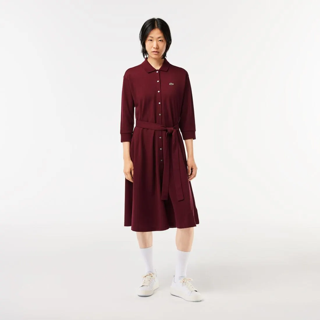 3/4 Sleeve Cotton Pique Polo Dress