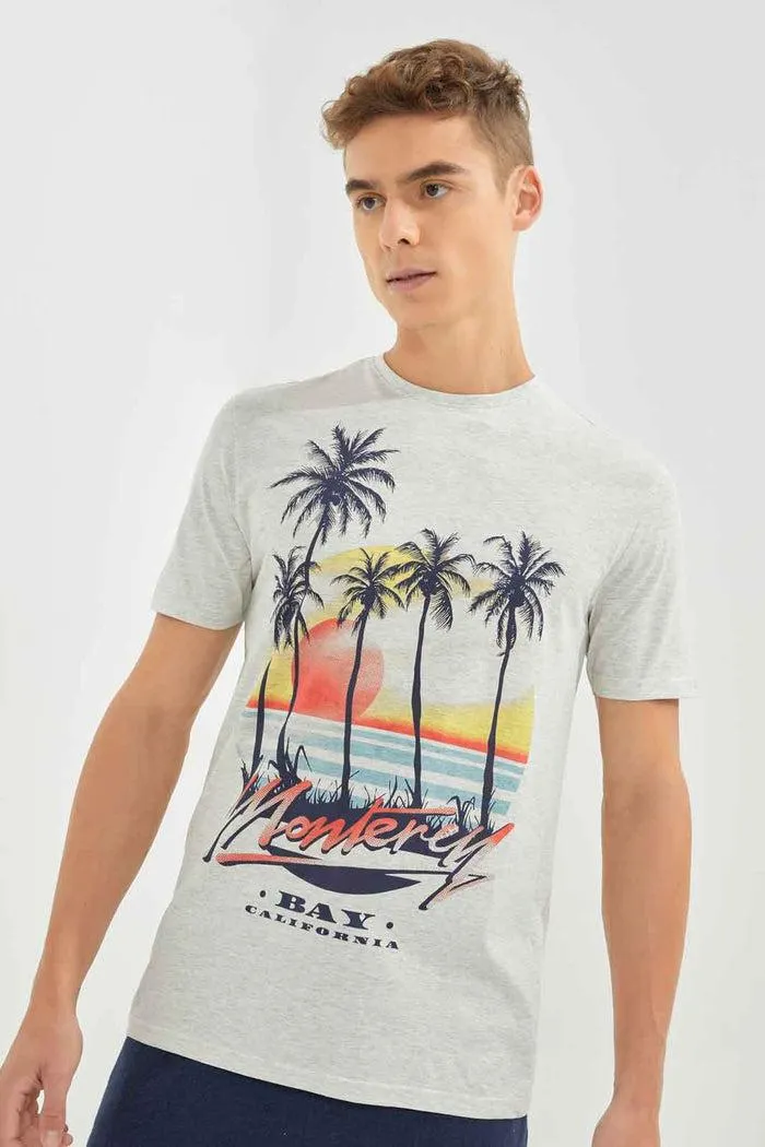 Men Ecru Graphic T-Shirt