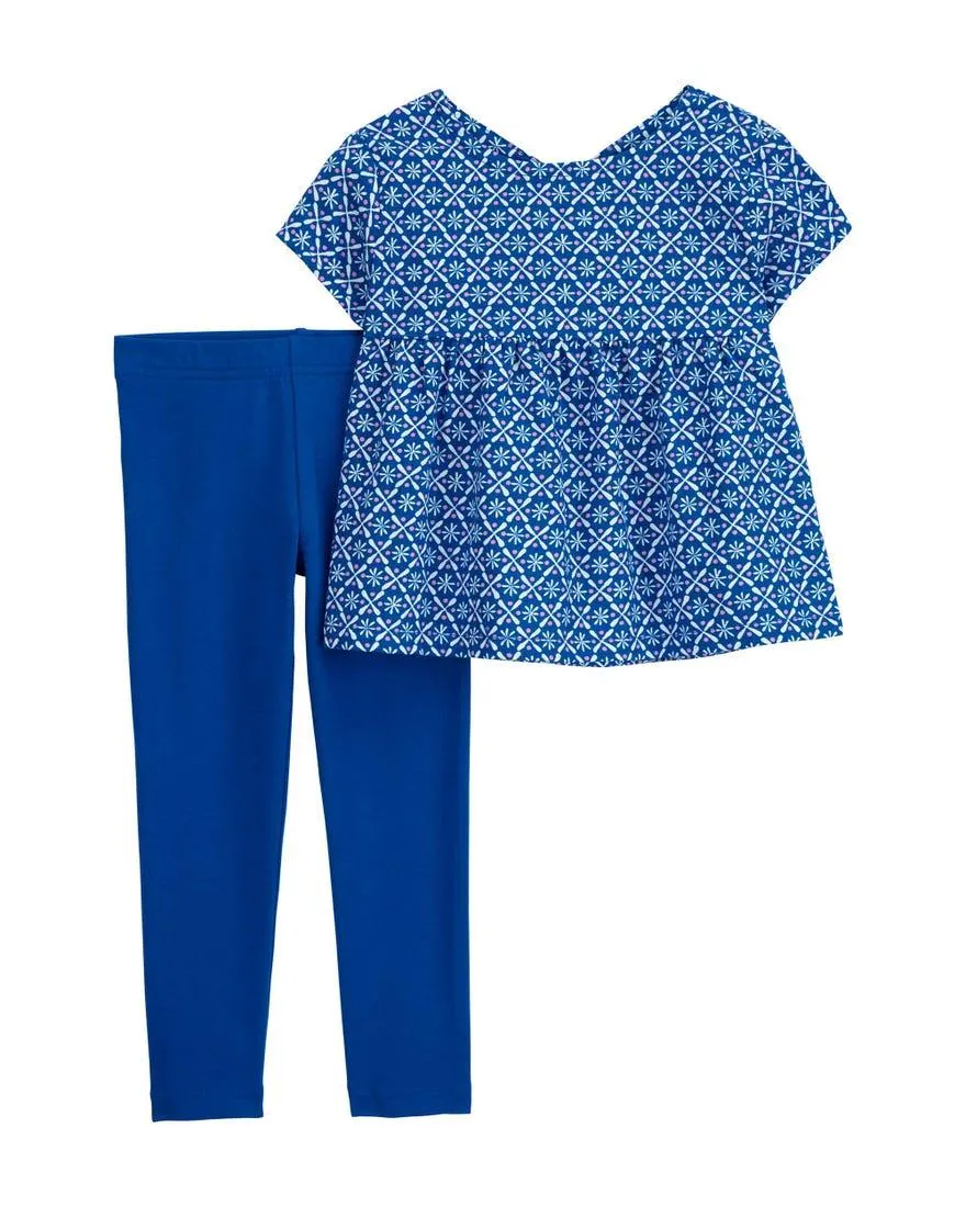 2-Piece Top & Leggings Set - Blue