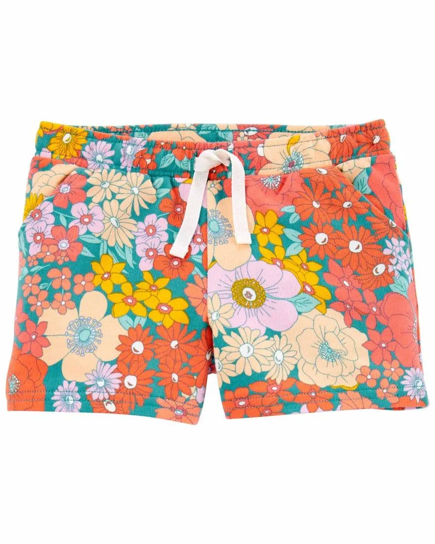 Floral Pull-On French Terry Shorts