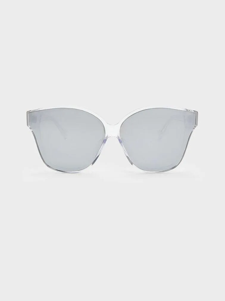 Recycled Acetate Classic Square Sunglasses - Clear