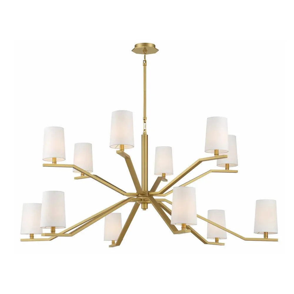 Inca 12 Light Chandelier - Aged Brass