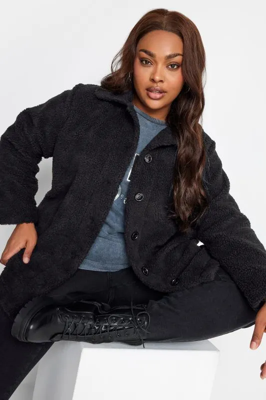 YOURS Curve Black Teddy Fleece Jacket