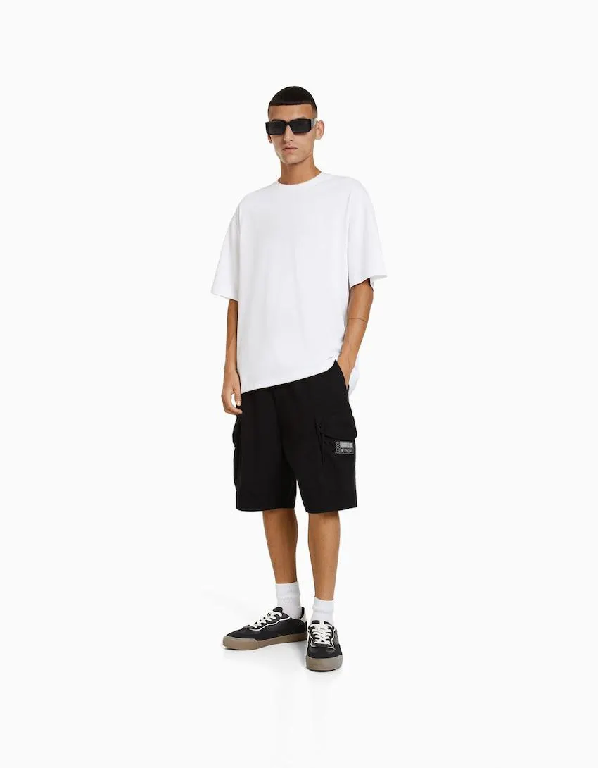 Cotton cargo Bermuda shorts