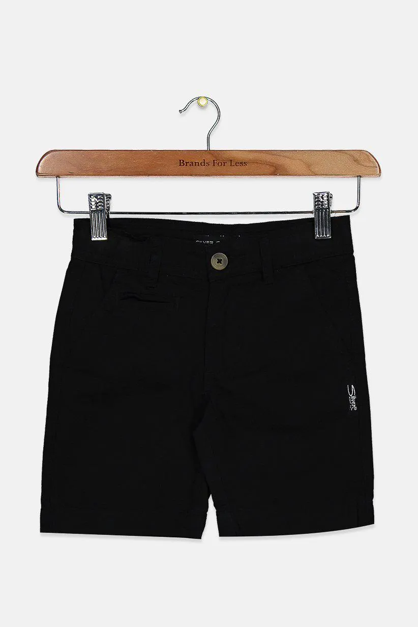 Toddler Boys Belt Loops Chino Short, Black