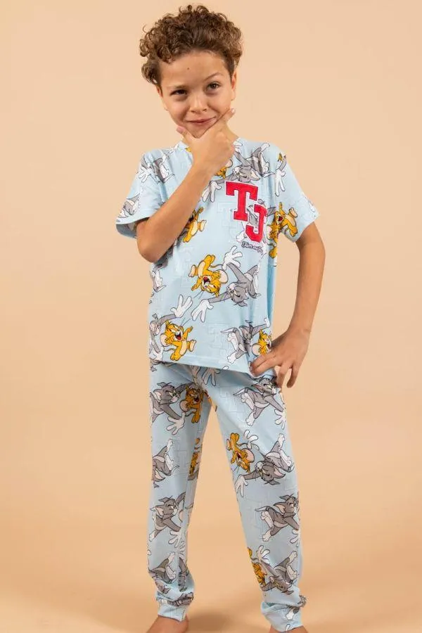 Boys Light Blue Tom & Jerry PJ