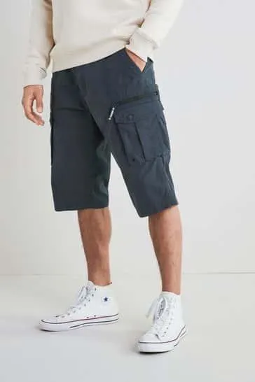 Long Length Belted Cargo Shorts