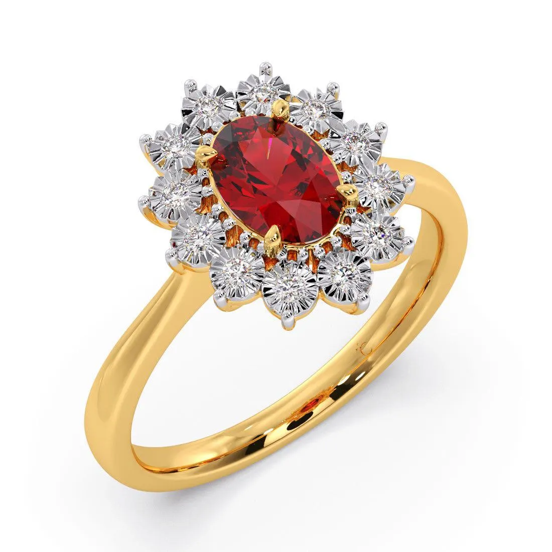 The Empress Miracle Plate Red Spinel Diamond Ring