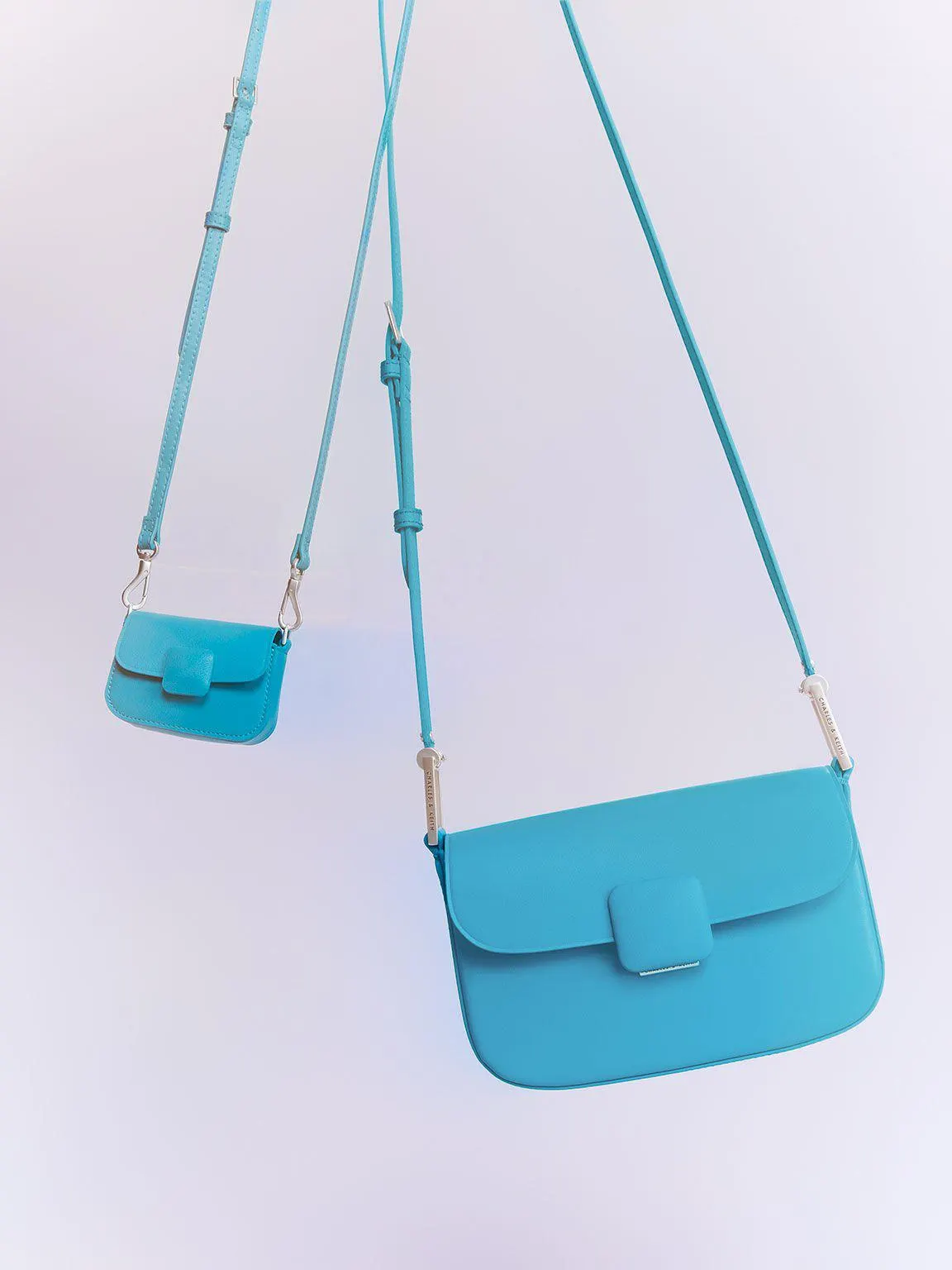 Micro Koa Square Push-Lock Bag - Blue