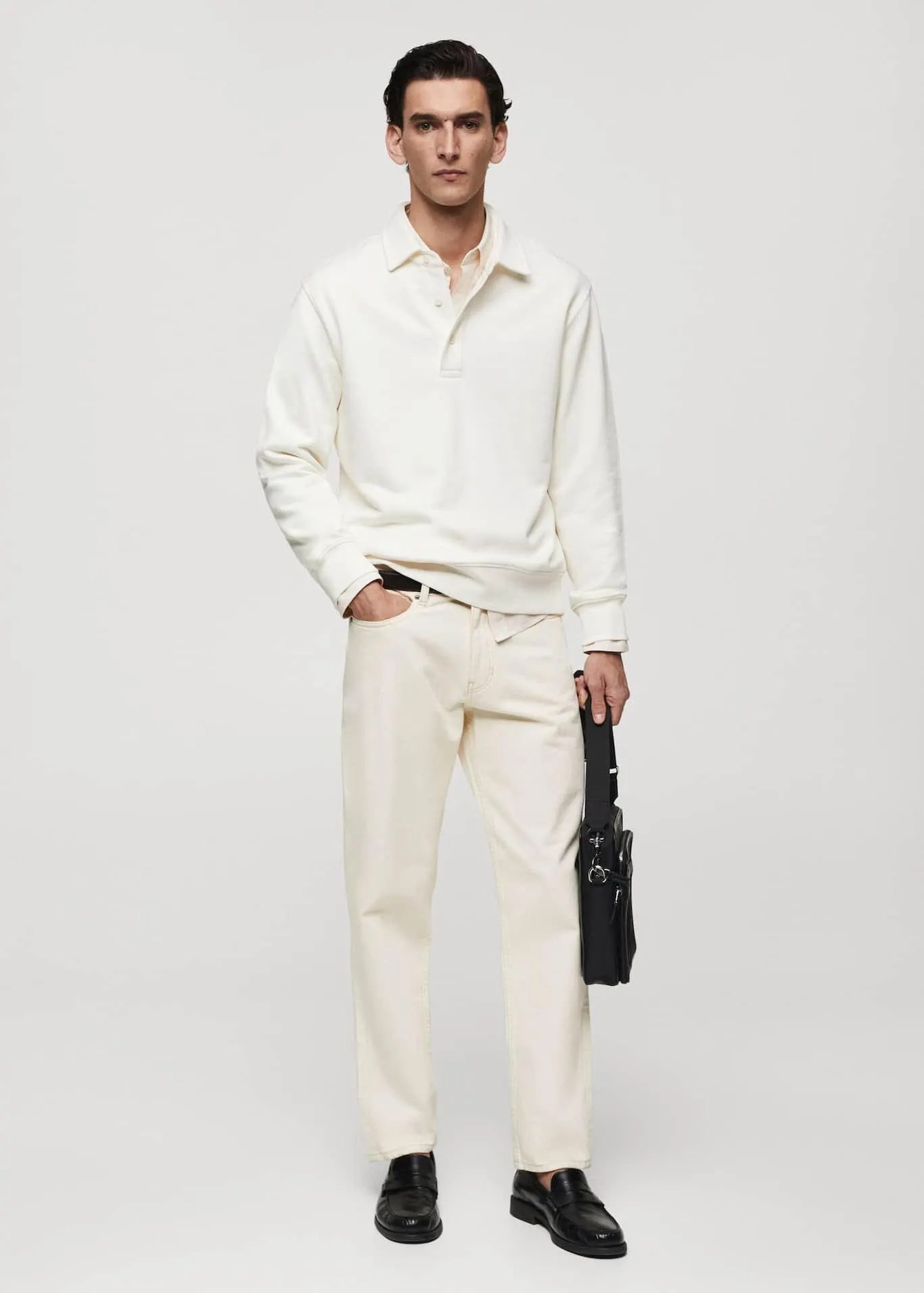 Cotton polo sweatshirt