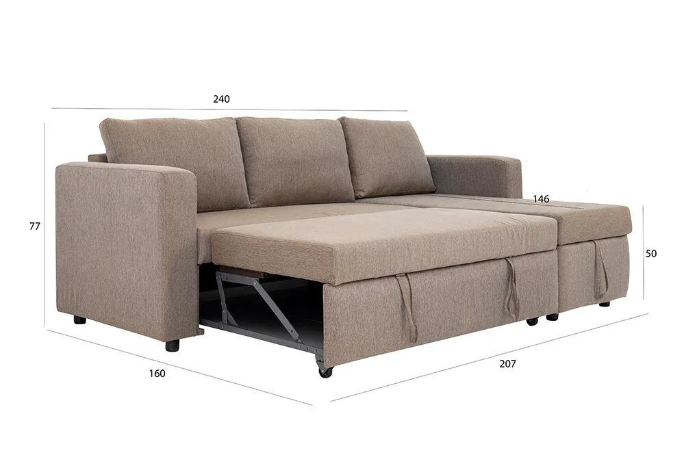 Stella Sofa Cum Bed With Storage – Coffee Brown