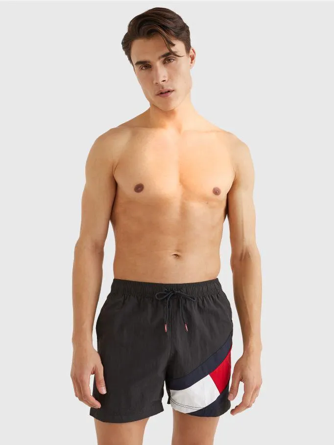 Flag Mid Length Drawstring Swim Shorts