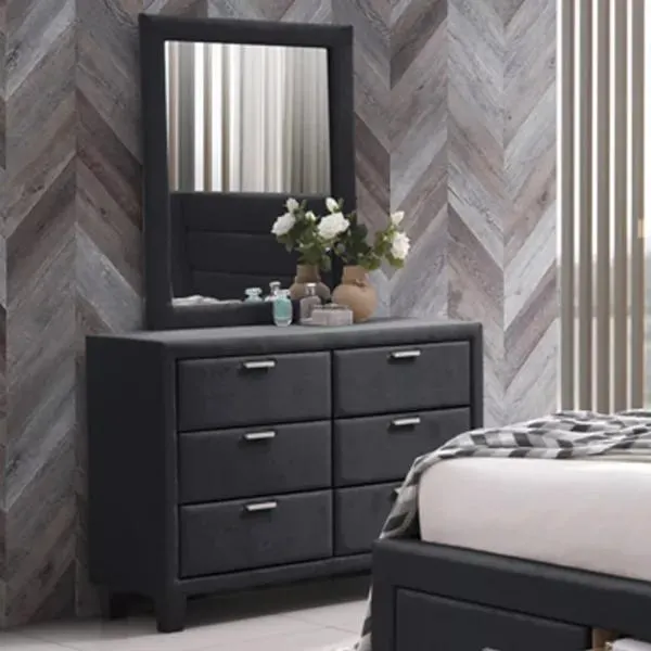 Malmo Dresser with Mirror – Charcoal