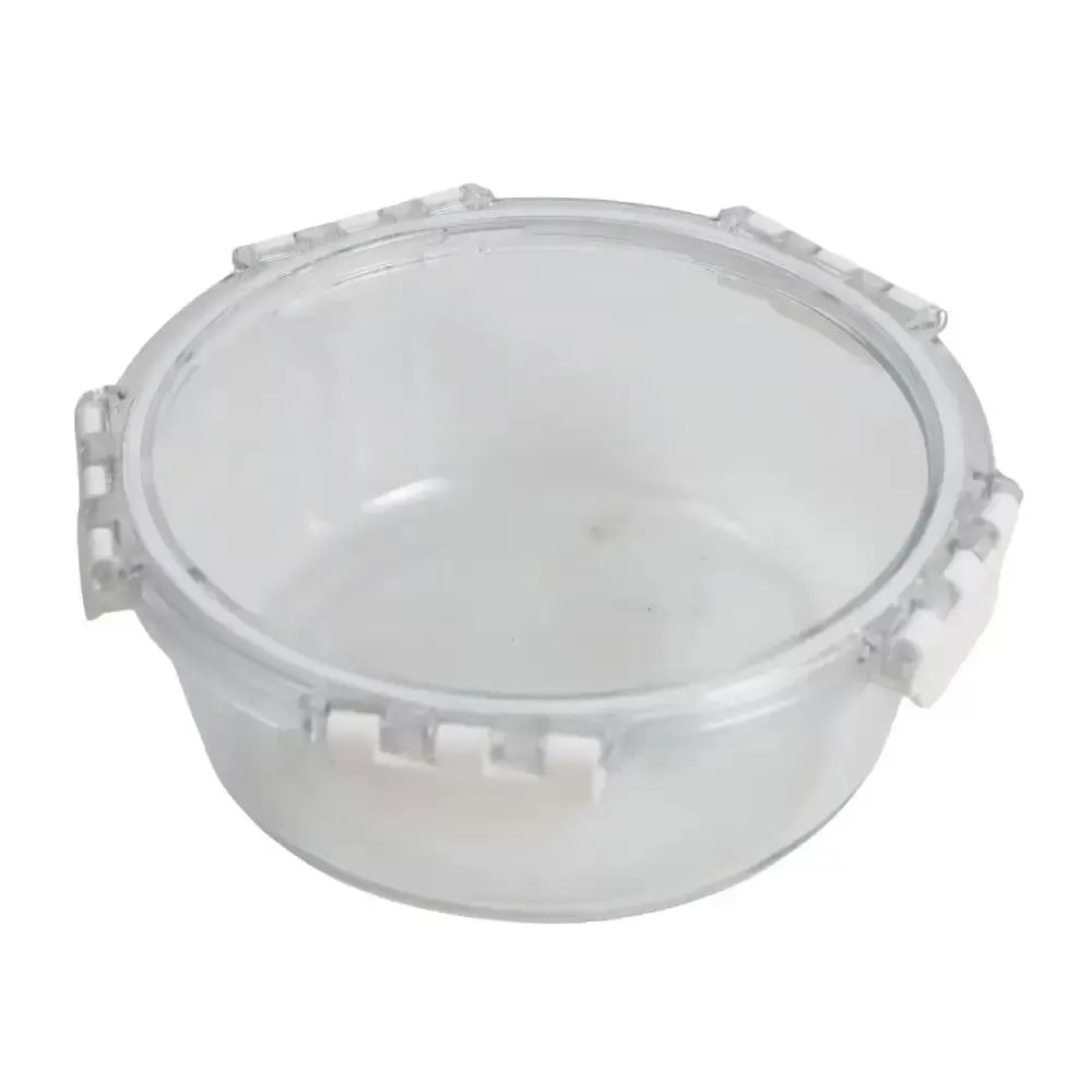 Borosilicate Glass Lunch Box Heat Resistant with Leakproof Lid Round- 18X7cm