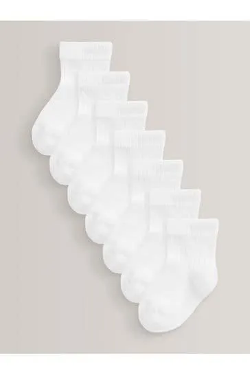 7 Pack Rib Baby Socks (0mths-2yrs)