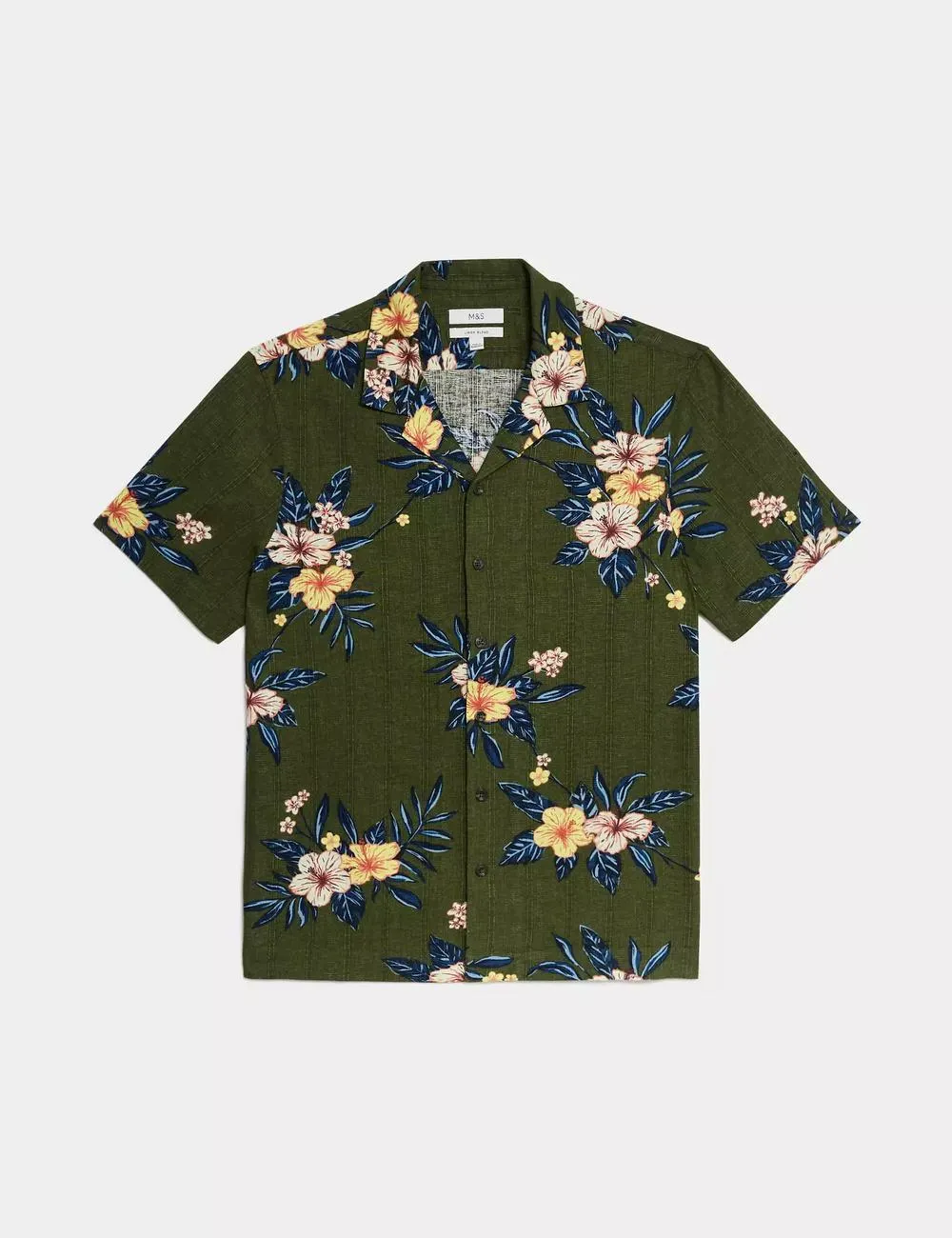Easy Iron Linen Blend Floral Shirt