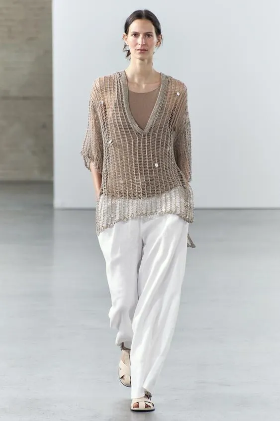 PANTALÓN PALAZZO LINO 100% ZW COLLECTION