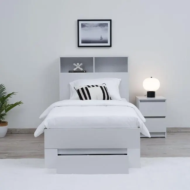 algarve bed 90x200 cm 3 drawer with storage in headbord