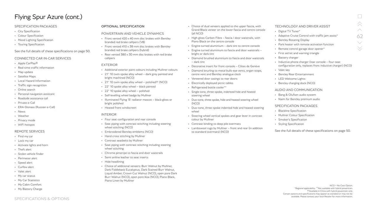 Flying Spur Range from 15 March to 15 September 2024 - Offers page 62