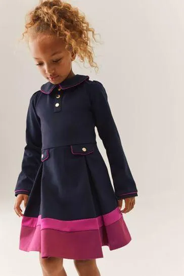 Baker by Ted Baker Navy Ponte Colourblock Dress