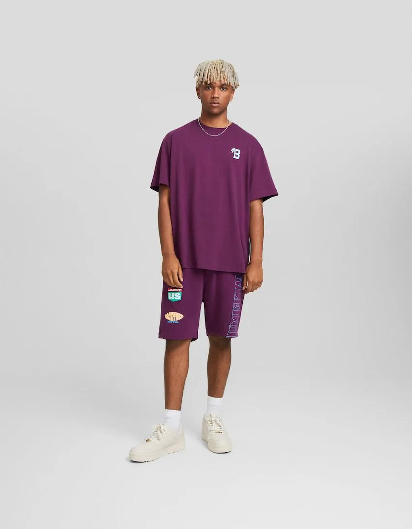 Plush patch Bermuda shorts