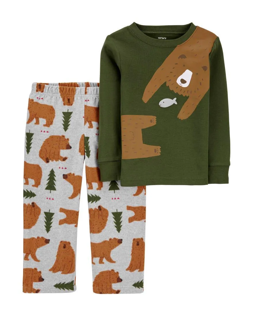 2-Piece Fleece & 100% Snug Fit Cotton Pjs