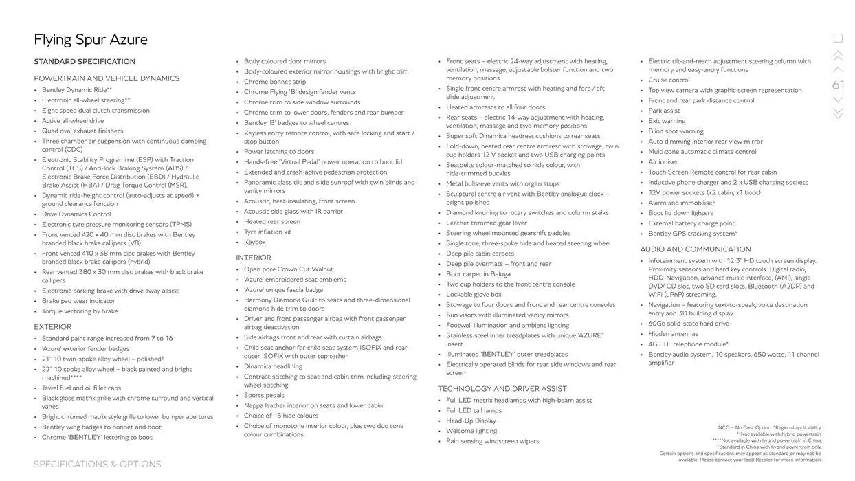 Flying Spur Range from 15 March to 15 September 2024 - Offers page 61