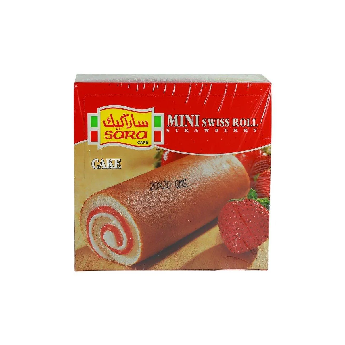 Sara Mini Swiss Roll Strawberry 20 x 20 g