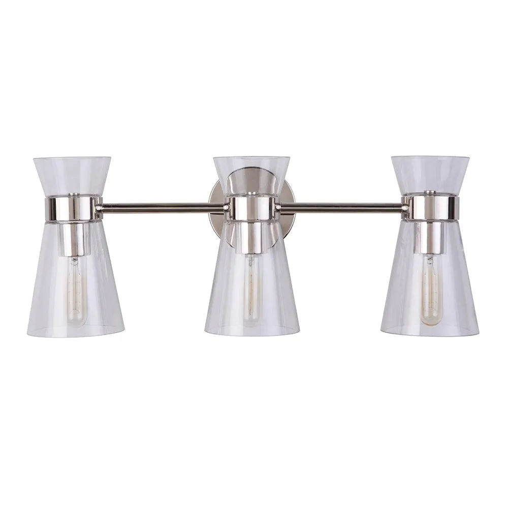 Alicia 3 Light Vanity - Polished Nickel