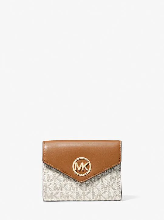 Carmen Medium Logo and Leather Tri-Fold Envelope Wallet