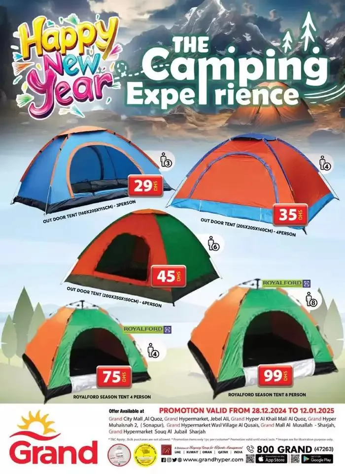 Camping Experienec from 9 January to 16 January 2025 - Offers page 1