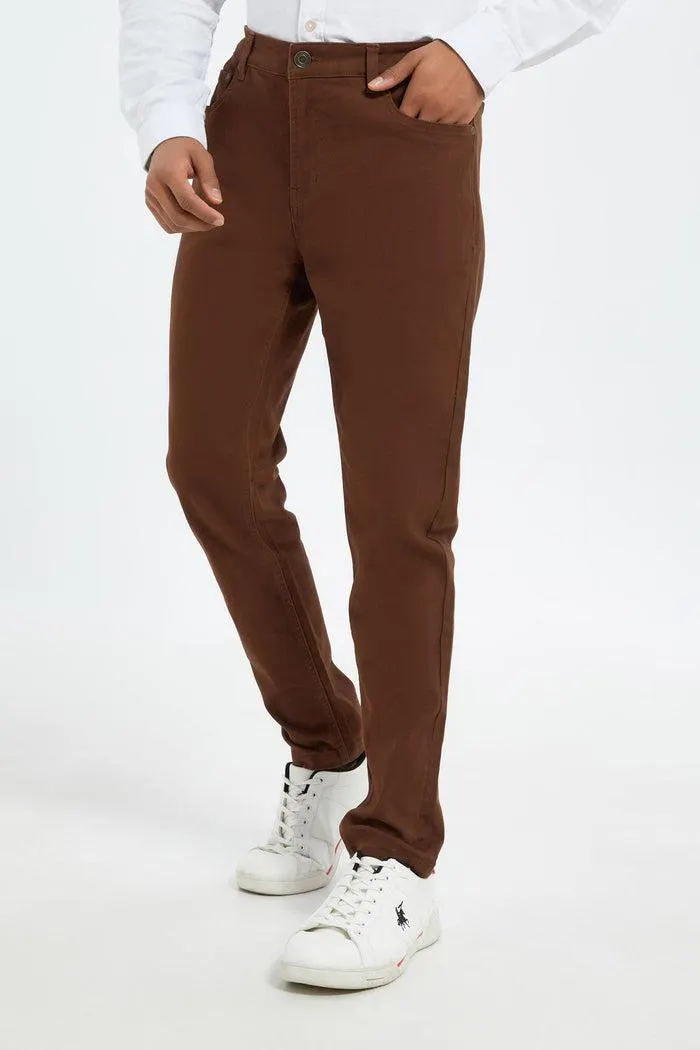 Men Brown 5-Pocket Slim Fit Jeans
