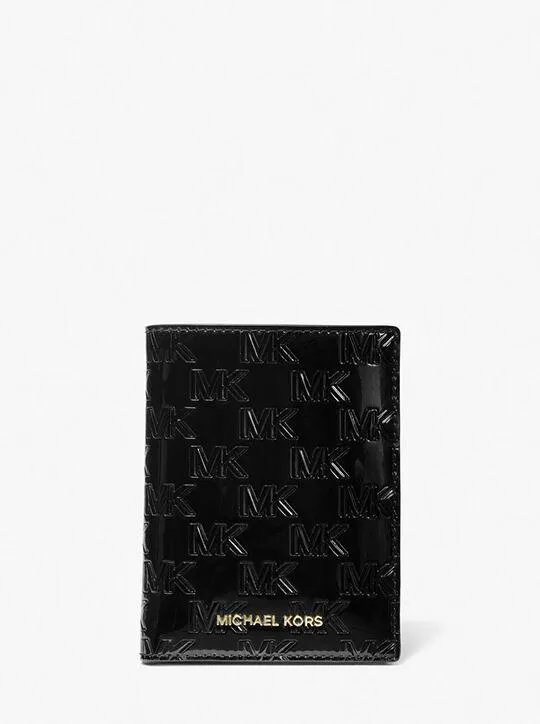 Bedford Travel Medium Logo Embossed Patent Passport Wallet