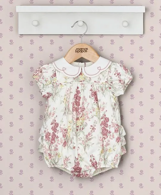 Floral Print Scallop Collar Romper