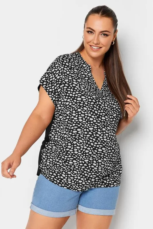 YOURS Curve Black Animal Print Blouse