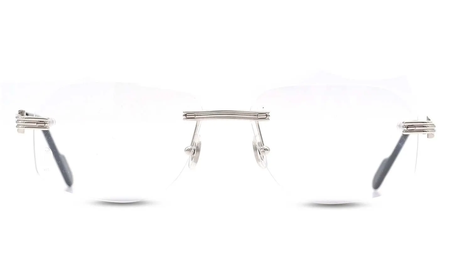 Men Rectangle Silver Eyeglass