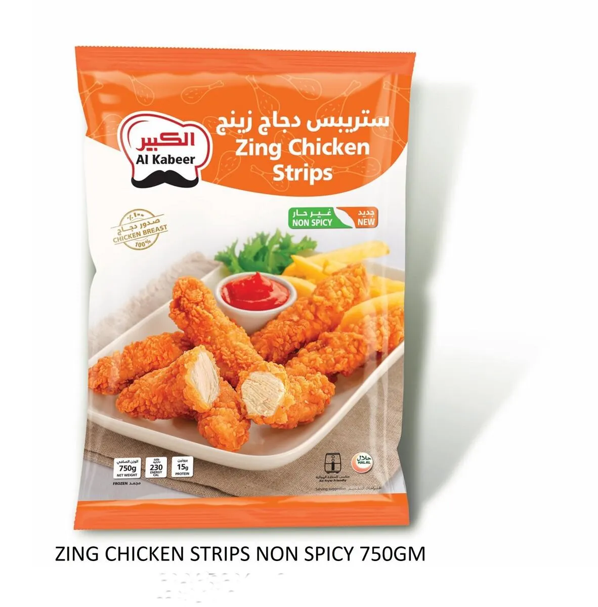 Al Kabeer Zing Chicken Strips Non Spicy 750 g