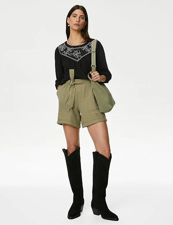 Pure Cotton Embroidered Top