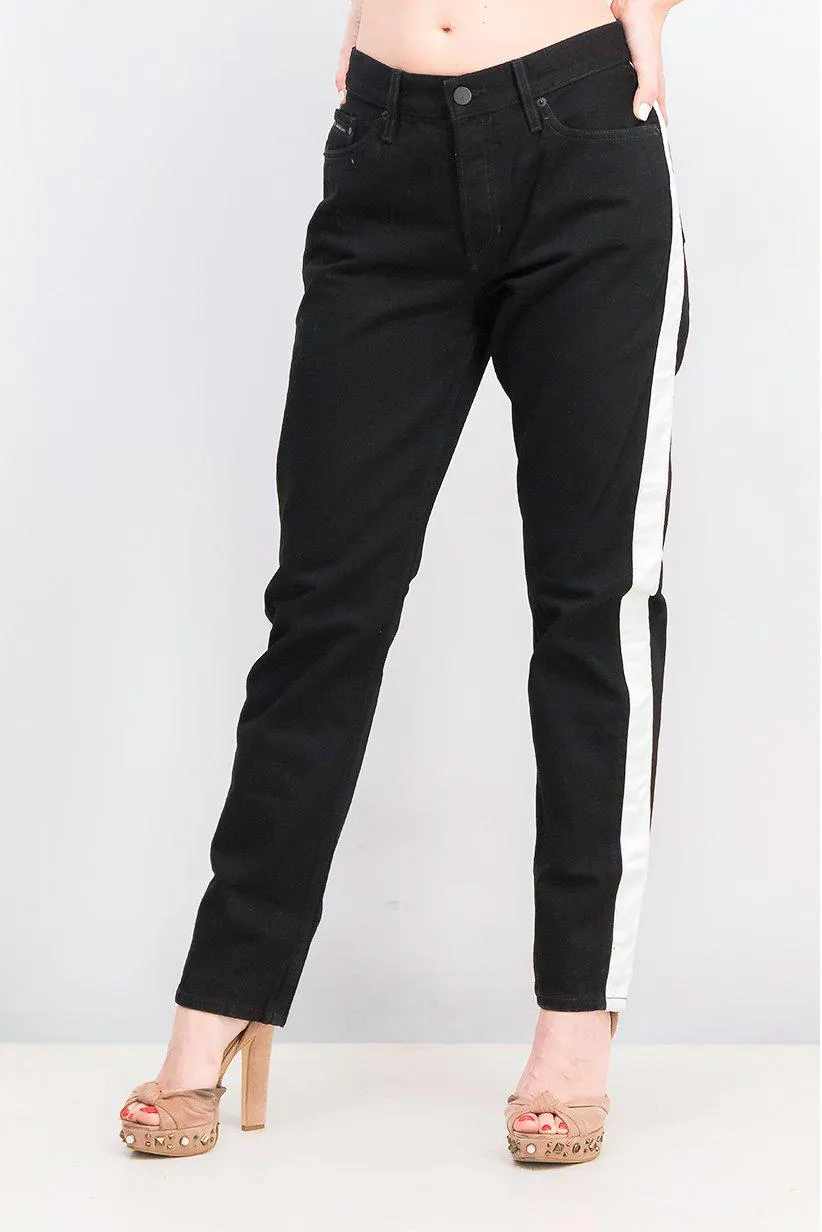 Women Straight Fit Dark Wash Non,Stretchable Denim, Black