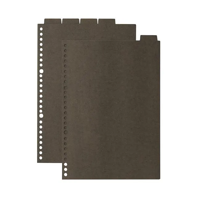 Index Paper Divider , 26 Holes , 5 Tabs , B5, Dark Grey
