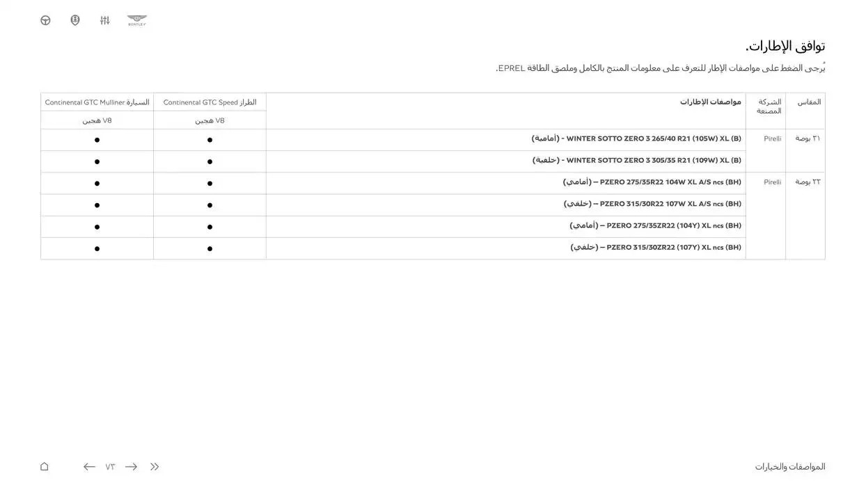  Continental GTC  from 5 November to 30 April 2025 - Offers page 73