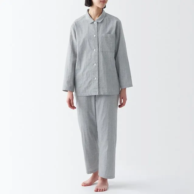 Side Seamless Double Gauze Long Sleeves Pajamas