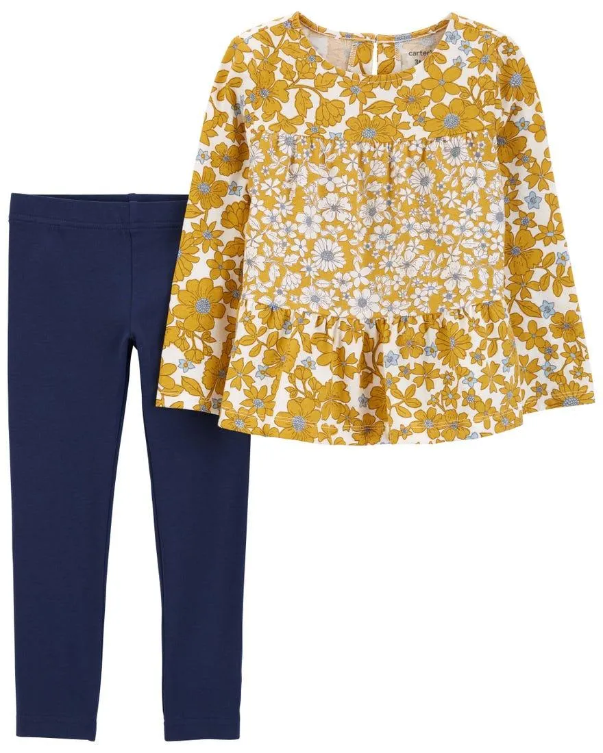 2-Piece Floral Top & Legging Set
