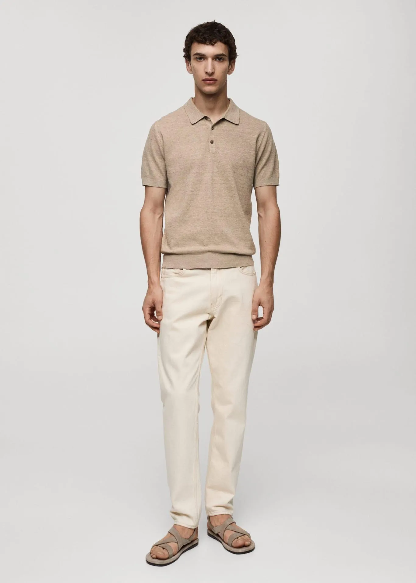 Short-sleeve knitted polo shirt