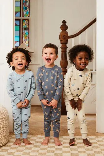 Long Sleeve 3 Pack Pyjamas Set (9mths-8yrs)